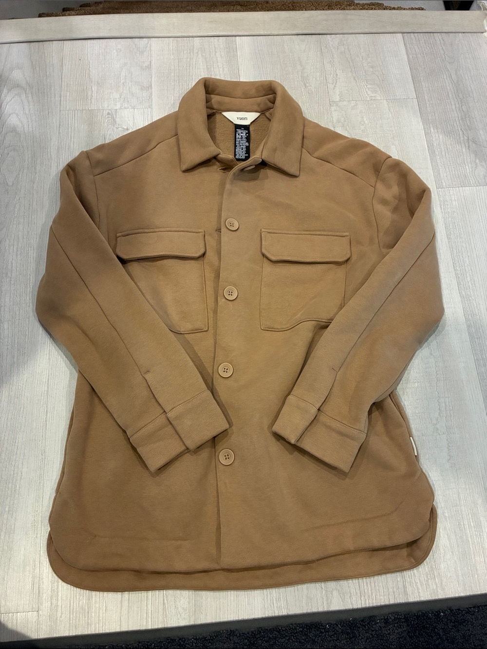 Vuori Men's Caramel Button-Front Shirt Jacket